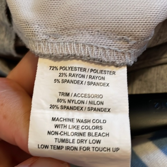 Women’s Sag Habor Stretch Sz 14P career pants. Light gray. Front& back pockets - Picture 7 of 8